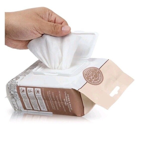 3 Pack Paws & Pals Pet Grooming Oatmeal Scent Wipes Hypo Allergenic Cleansing - Picture 3 of 6